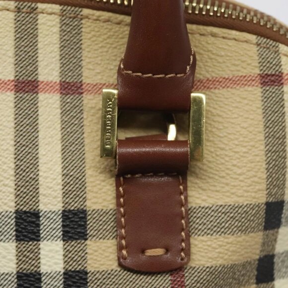 BURBERRY Nova Check Hand Bag PVC Beige Auth 115924 - Picture 10 of 16